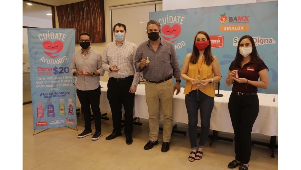 Directivos de Grupo Panamá, Salud Digna y Bancos de Alimentos de Culiacán, Mazatlán y Los Mochis, dan a conocer los detalles de la campaña.