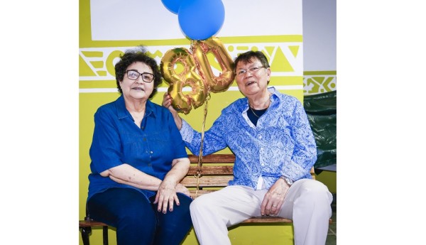 Nicolás López al lado de su esposa, Blanca Dolores Rodríguez.