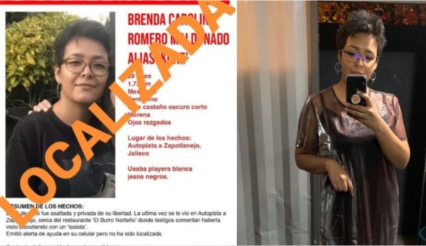 Brenda ya fue localizada, dicen amigos y familiares. La joven había desaparecido en Jalisco