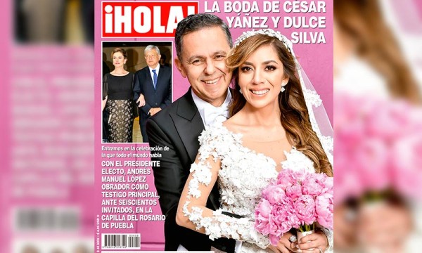 AMLO aparece en la portada de Hola!, por la boda de César Yáñez