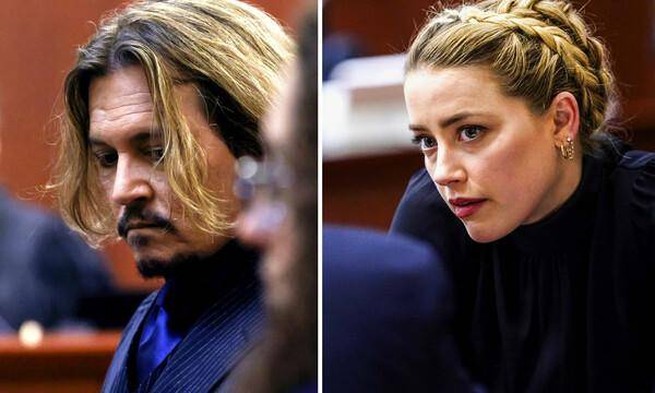 Johnny Deep y Amber Heard durante el juicio.