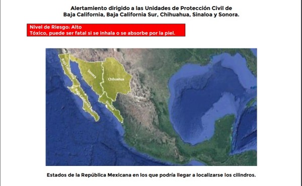 Alertan a cinco estados por robo de gas cloro; Sinaloa, entre ellos