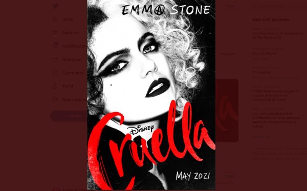 Póster y tráiler de Cruella revela una nueva imagen de Emma Stone