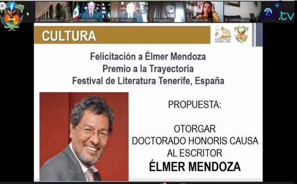 Designan a Élmer Mendoza Doctor Honoris Causa de la UAS