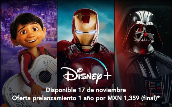 El 17 de noviembre, Disney Plus se habilitará mediante la app oficial en teléfonos Android y dispositivos iOS, así como en pantallas inteligentes de las marcas más importantes, consolas de videojuegos e incluso en navegadores web. Foto: Tomada de milenio.com