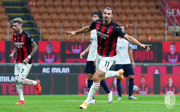 Zlatan Ibrahimovic guía con par de goles al AC Milan a la victoria