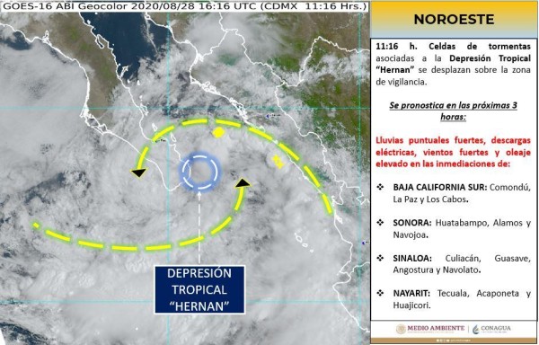 Hernan toca tierra en costa de BCS