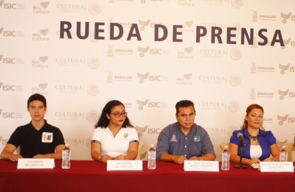 Josué Vargas, Nancy Montes, Omar Francisco Armenta y Silvia Rojo, dan detalles de la Feria Cultural Élmer Mendoza.
