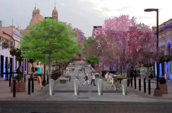 Trabajan para convertir el Paseo del Ángel, en Culiacán, en un corredor peatonal