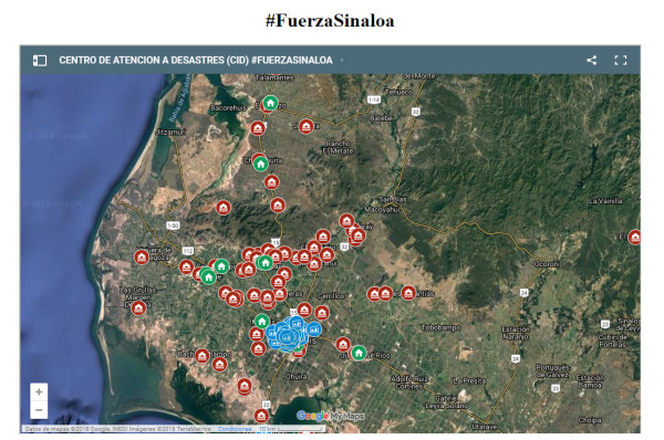 Diseñan ONGs en Sinaloa mapa de zonas de riesgos, refugios y centros de acopio