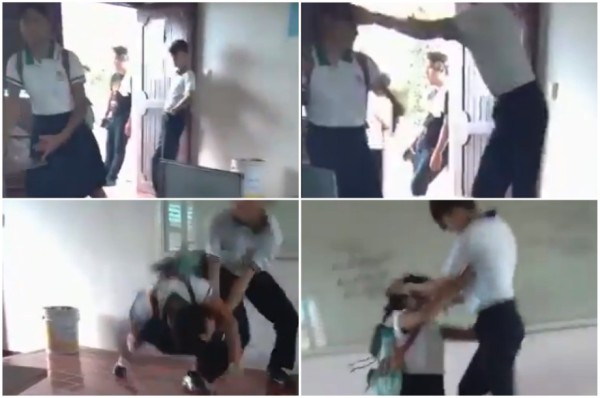VIDEO FUERTE: Alumna es brutalmente golpeada por compañero