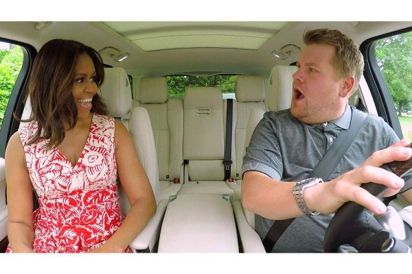 Luce Michelle Obama su voz en ‘Carpool Karaoke’