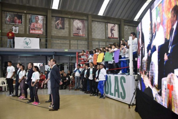 Los presentes en la videoconferencia con el Papa Francisco.