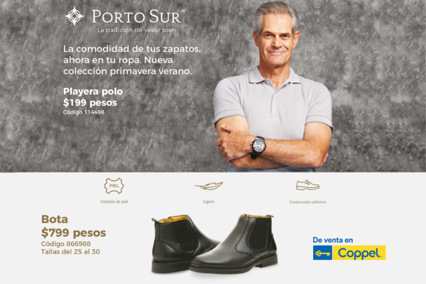 Descubre el gran estilo y bajos precios de la marca Porto Sur, disponible en Coppel