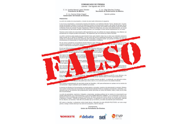 Noroeste desmiente carta contra El Químico Benítez, en la que se usa su logotipo