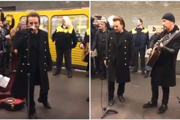 U2 recibe aplausos en el metro, tras su concierto acústico sorpresa.