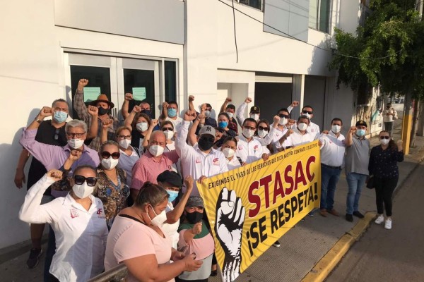 Toma Stasac por dos horas oficinas municipales de Culiacán; exigen respeto a contrato colectivo