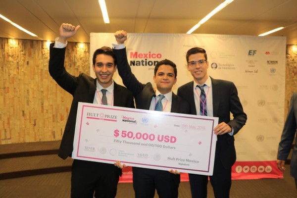 Alumnos mexicanos ganan 50 mil dólares en la eliminatoria nacional de Hult Prize
