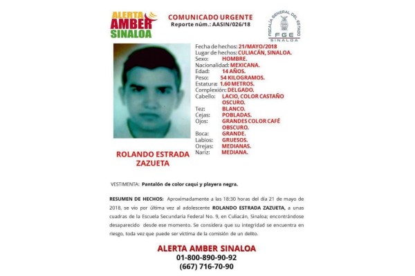 PESQUISA Se busca a menor desaparecido en la ciudad de Culiacán