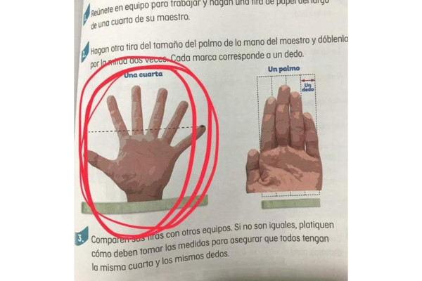 Ilustra libro gratuito de la SEP una mano ¡con seis dedos!