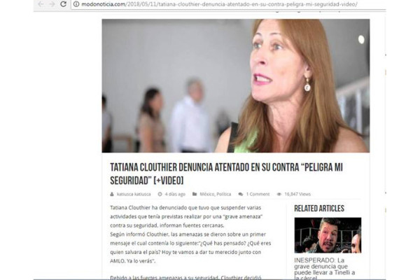VERIFICADO 2018 Falsa alarma: Tatiana Clouthier, asesora de Amlo, niega que la hayan amenazado