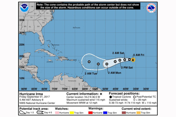 El huracán 'Irma' alcanza la máxima categoría en el Caribe