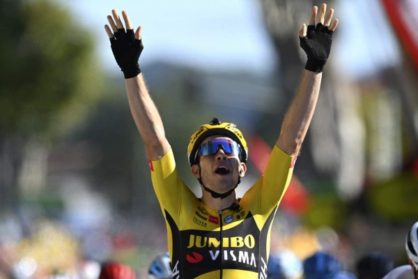 Wout van Aert gana el apretado sprint. Fotos: Cortesía Tour de Francia
