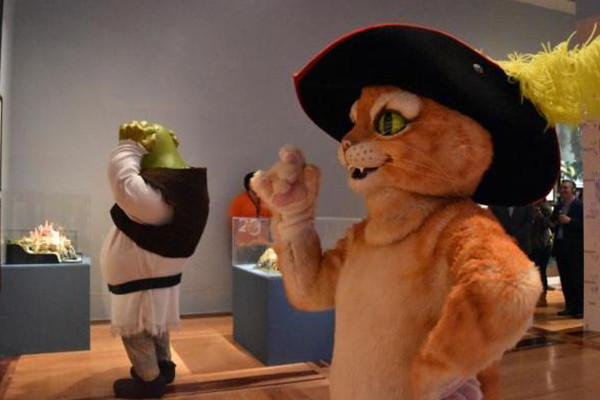 Los personajes de Shrek forman parte de “DreamWorks Animation: La exposición. Un viaje del dibujo a la pantalla”.