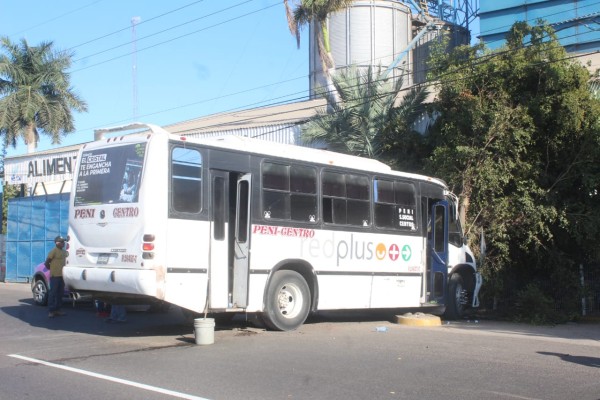 Camión urbano se queda sin frenos en Culiacán y choca contra un árbol; hay 7 lesionados