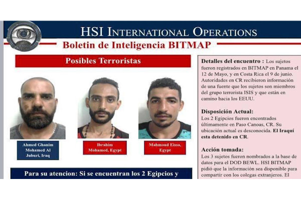 Detenidos en Costa Rica podrían ser los supuestos terroristas de ISIS que van hacia México