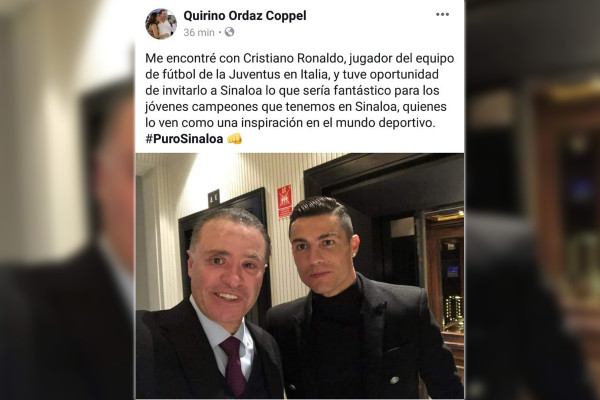 Quirino se encuentra a Cristiano Ronaldo en Madrid y lo invita a Sinaloa