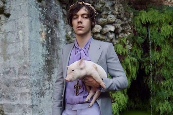 Harry Styles es la sensación al posar para Gucci con animalitos bebés