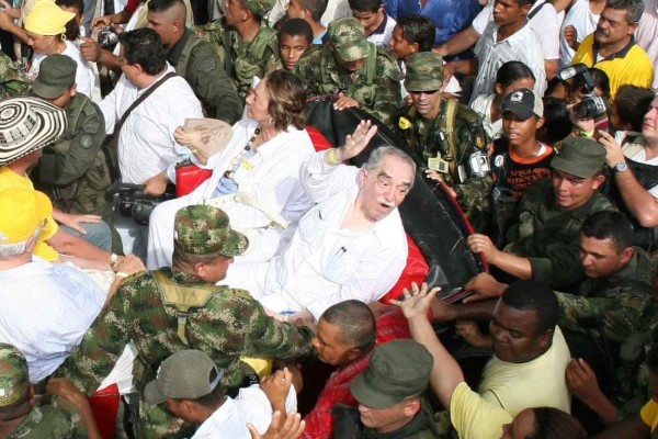 La visita de Gabriel García Márquez en Aracataca, en 2007, fue un gran acontecimiento.