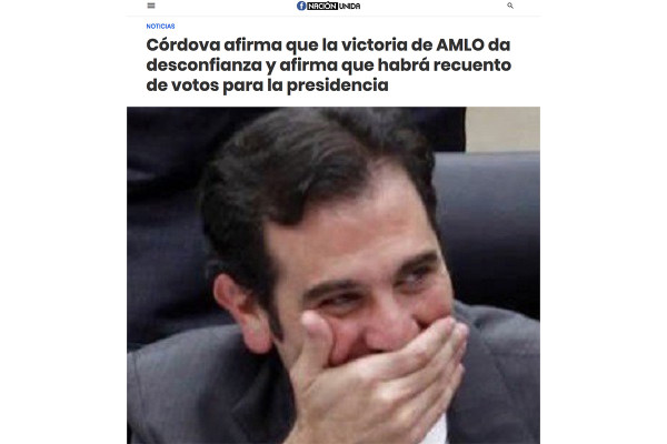 Falso que el INE anunció un recuento de votos por la desconfianza que generó la victoria de López Obrador