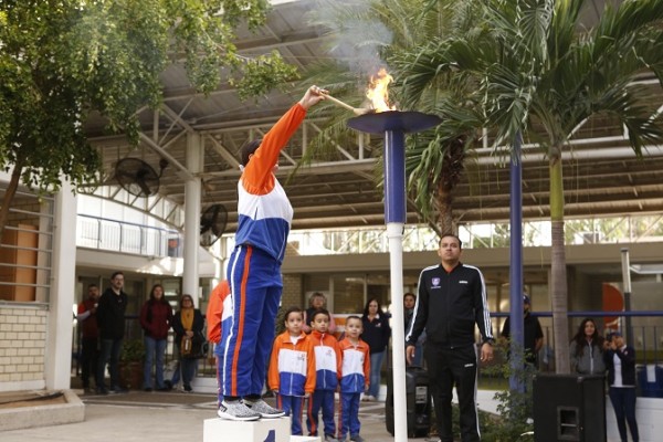Durante el evento se encendió la antorcha olímpica para dar inicio a la Miniolimpiada EAI 2020.