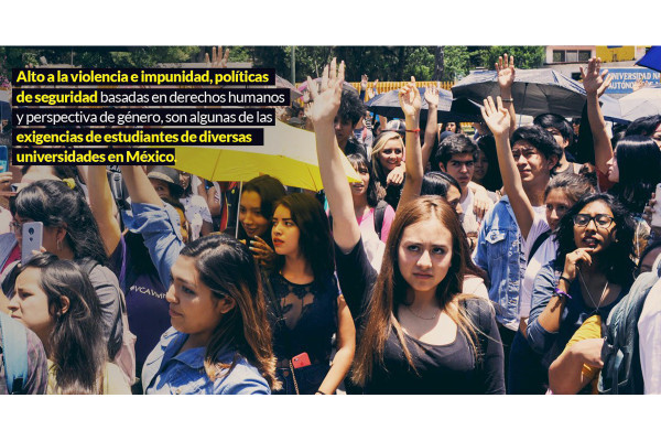 Estudiantes de UNAM, UACJ, UACM y UAM claman por seguridad y freno a la impunidad en México
