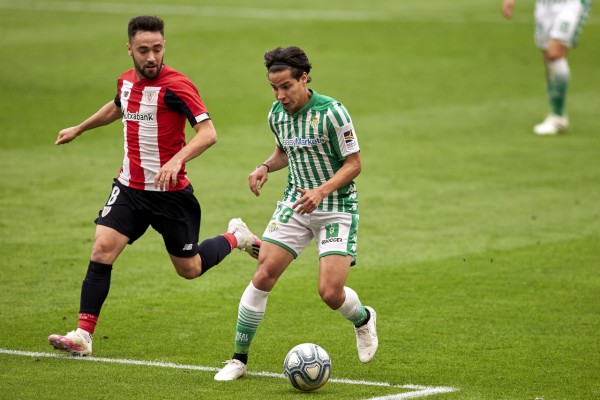 Diego Lainez jugó 56 minutos. (Fotos: Twitter @RealBetis /@AthleticClub