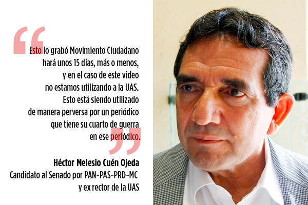 Grabó Movimiento Ciudadano spot en la UAS, admite Melesio Cuén Ojeda
