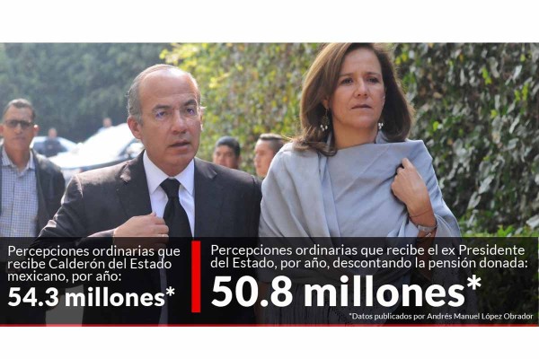 Critican donación de pensión de Felipe Calderón