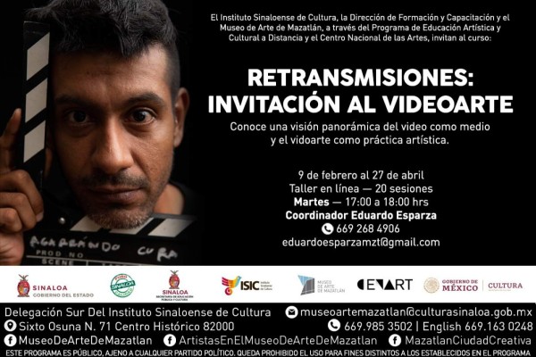 Invitan a taller de videoarte virtual, con Eduardo Esparza