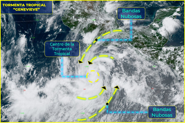 Se forma la tormenta tropical 'Genevieve' en el Pacífico; podría generar lluvias en Sinaloa