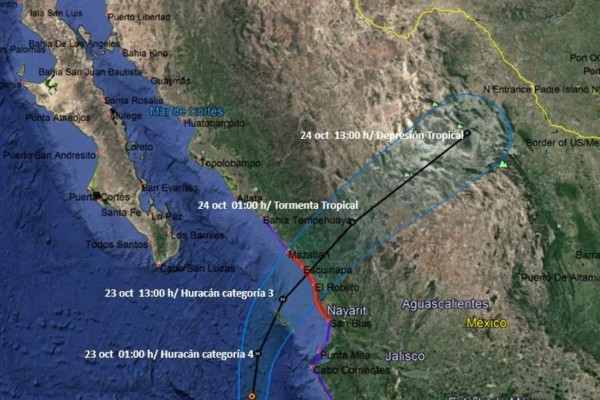 Willa desciende a categoría 4; Sinaloa mantiene alerta verde