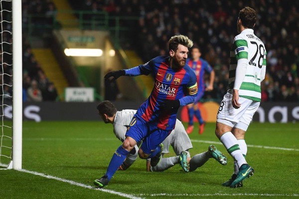 Lionel Messi celebra una de sus anotaciones.