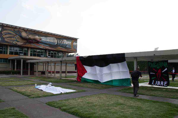 $!‘No podemos ignorar el genocidio en Palestina’, voces de la acampada UNAM