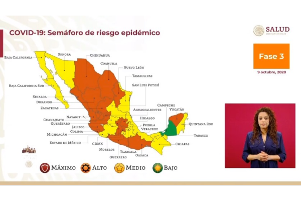 Sinaloa pasará de semáforo amarillo a naranja; 17 entidades están con un riesgo alto de contagios