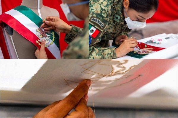 $!Fotos: así se confeccionó la banda presidencial que Sheinbaum usará en su primer Grito de Independencia