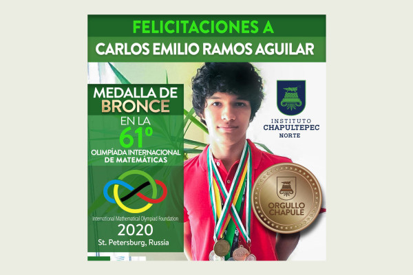 Gana joven estudiante de Culiacán medalla de bronce en Olimpiada de Matemáticas