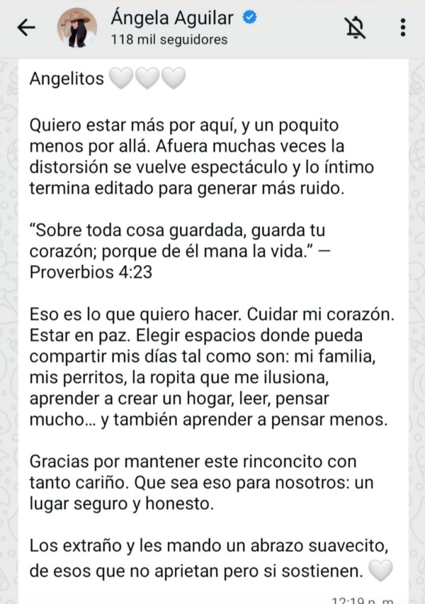 $!Limitará Ángela Aguilar comunicación con sus fans en redes sociales