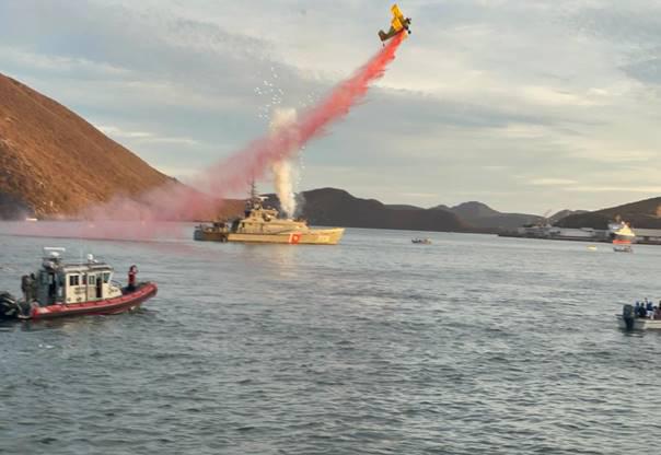 $!Recrean en Topolobampo el primer combate aeronaval del mundo