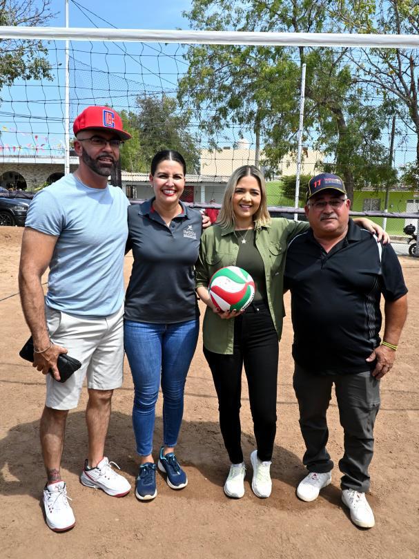 $!Inauguran cancha de voleibol en la sindicatura de El Roble
